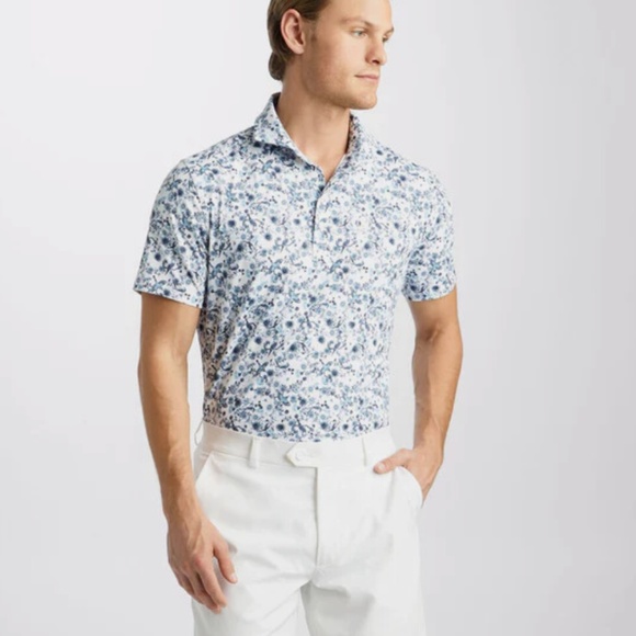 G/Fore Men's XL Ink Botanic Garden Tech Jersey Polo MSRP $120 - Picture 2 of 8
